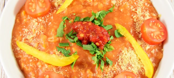 Savoury Porridge with Spicy Tomato (HCLF, Gluten-free)